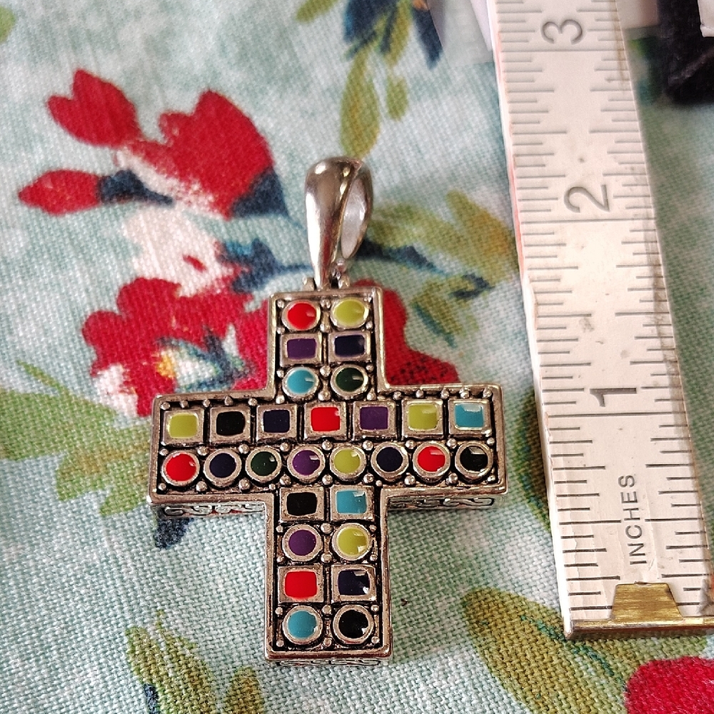 Source Unknown Colorful Cross Necklace